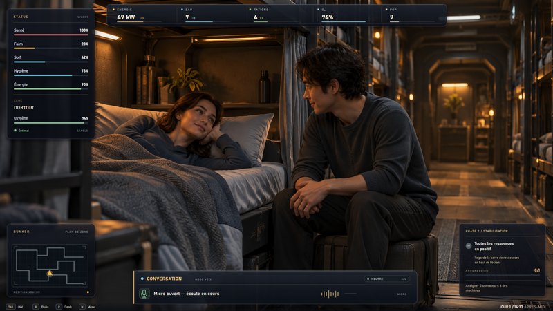 Everyday life in the bunker dormitory, interface concept