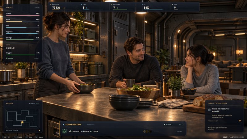 Everyday life in the bunker kitchen, interface concept